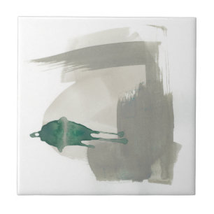 Earthy Gestures - Grått och Grönt Kakelplatta