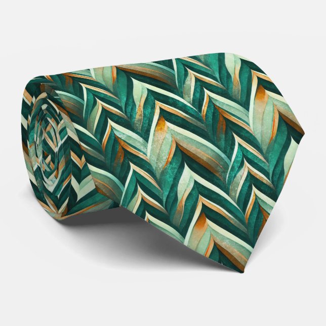 Earthy Green Art Deco Fan Pattern (4) Slips (Rullad)
