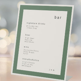 Earthy green minimalist event Bar Pedestal Sign