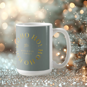 Earthy Grönt Guld jul Ho Ho Ho ID1009 Kaffemugg