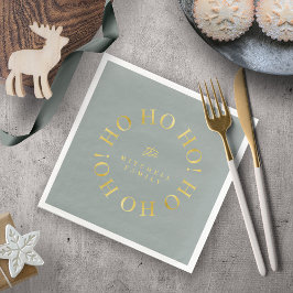 Earthy Grönt Guld jul Ho Ho Ho ID1009 Pappersservett