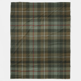 Earthy Grönt och Brown Tartan Fleecefilt