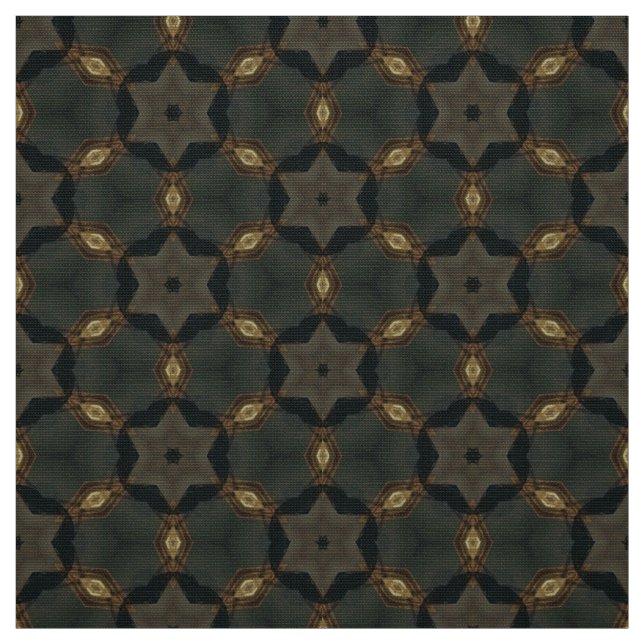 Earthy Grönt och Brown Tile Mönster Upholseminatio Tyg (Provkarta)