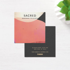 Earthy Guld Terracotta Abstrakt Earring Visning Fyrkantigt Visitkort