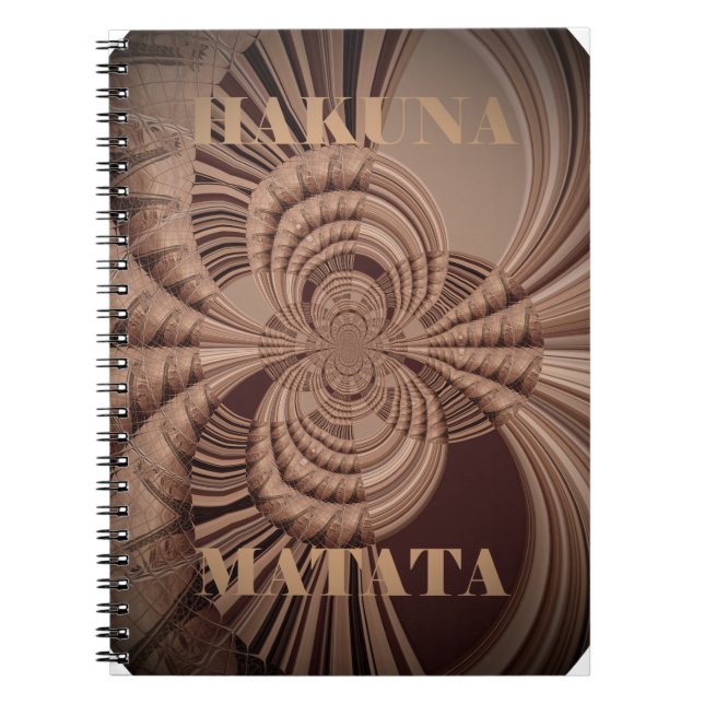 Earthy Hakuna Matata Art Skriv ut Anteckningsbok Med Spiral (Framsidan)