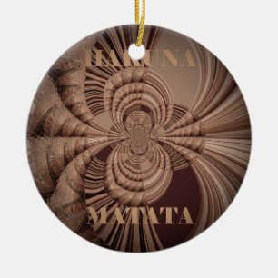 Earthy Hakuna Matata Art Skriv ut Julgransprydnad Keramik