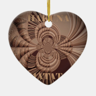 Earthy Hakuna Matata Art Skriv ut Julgransprydnad Keramik