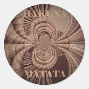 Earthy Hakuna Matata Art Skriv ut Runt Klistermärke