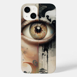 Earthy Human Öga Art iPhone 14 Fodral