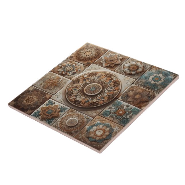 Earthy Intricate Tile Mönster Kakelplatta (Sidan)