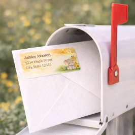 Earthy Jungle Sun Celebration Mark Adressetikett