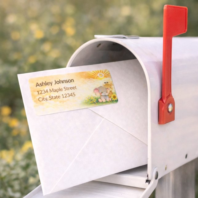 Earthy Jungle Sun Celebration Mark Adressetikett (Skapare uppladdad)