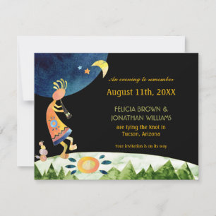 Earthy Kokopelli Bröllop spara datum Card Datumet