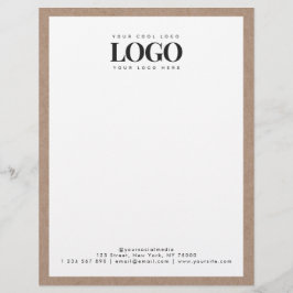 Earthy Kraft Add Your Rectangle Business Logotyp T Brevhuvud