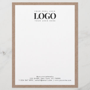 Earthy Kraft Add Your Rectangle Business Logotyp T Brevhuvud