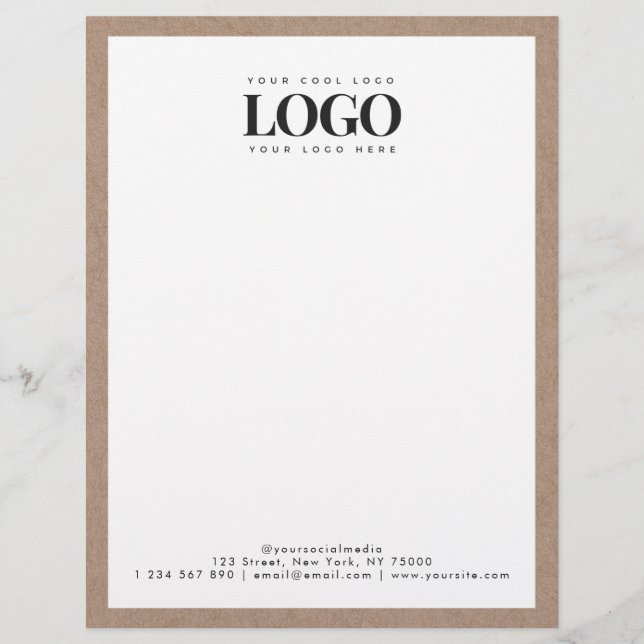Earthy Kraft Add Your Rectangle Business Logotyp T Brevhuvud (Framsida)