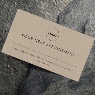 Earthy Kraft Anpassningsbar Logotyp Business Appoi Tidsbeställning Kort