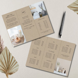 Earthy Kraft look Logotyp Business Trifold Brochur