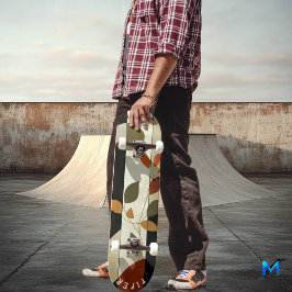 Earthy Leaf Skateboard - Boho Minimalistisk Naturl