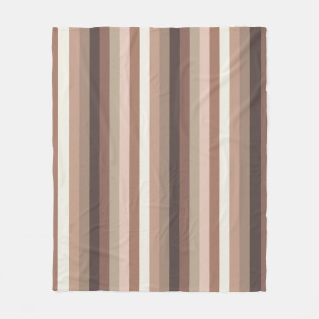 Earthy Lodrät Rand Mönster Fleecefilt (Framsidan)