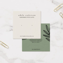 Earthy Löv Jewelry Stud Earring Visning Card Fyrkantigt Visitkort