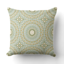 Earthy Mandala i Grönt, Guld och Soft Blue