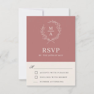 Earthy Marsala Simple Elegant Monogram OSA Kort