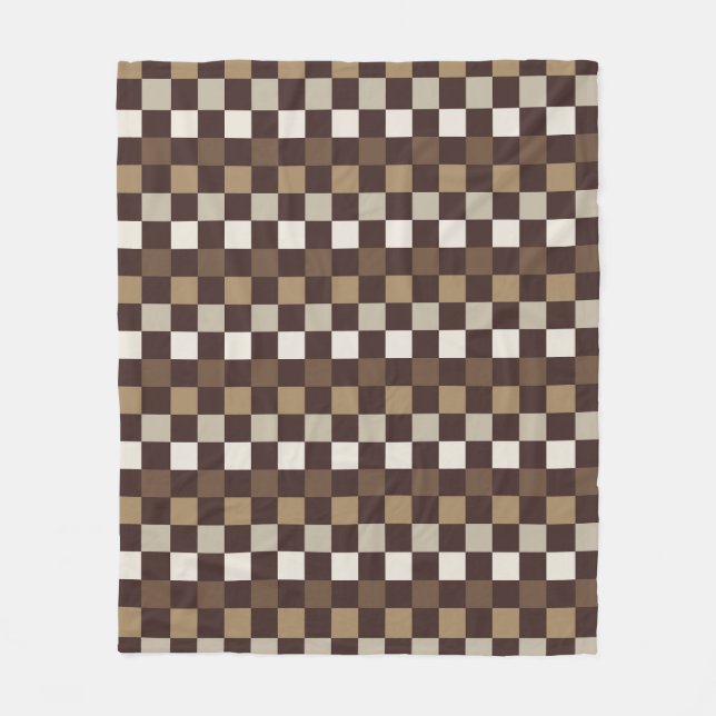 Earthy minerals checkerboard pattern fleecefilt (Framsidan)