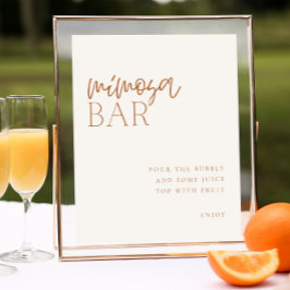 Earthy Minimal Mimosa Pub Sign Poster