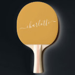 Earthy Mustard Yellow Script Name Personalized  Pingisracket<br><div class="desc">This personalized ping pong paddle features a warm mustard background with elegant handwritten script for a clean,  modern look. Ideal for casual home players,  game room setups,  or anyone who loves thoughtful,  design-driven sports accessories. Customize the name to create something personal,  fun,  and uniquely yours.</div>