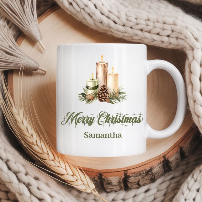 Earthy Neutral Christmas Mug Personalized Gift Kaffemugg (Earthy Neutral Christmas Mug Personalized Gift)