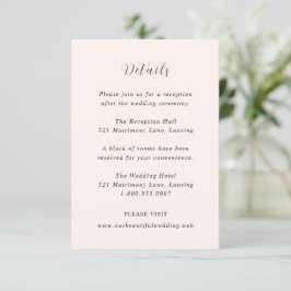 Earthy Neutral Modern Wedding Tilläggskort
