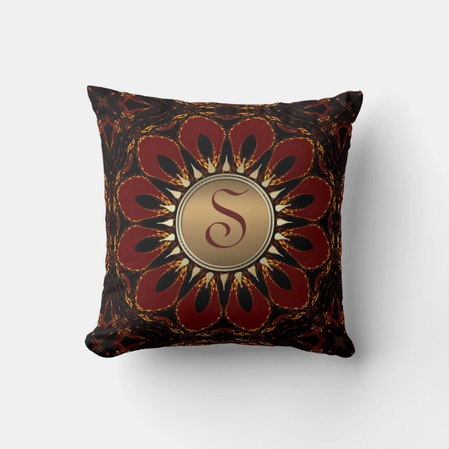 Earthy Organic Sunshine Monogram Cushion Pillow Kudde (Framsida)