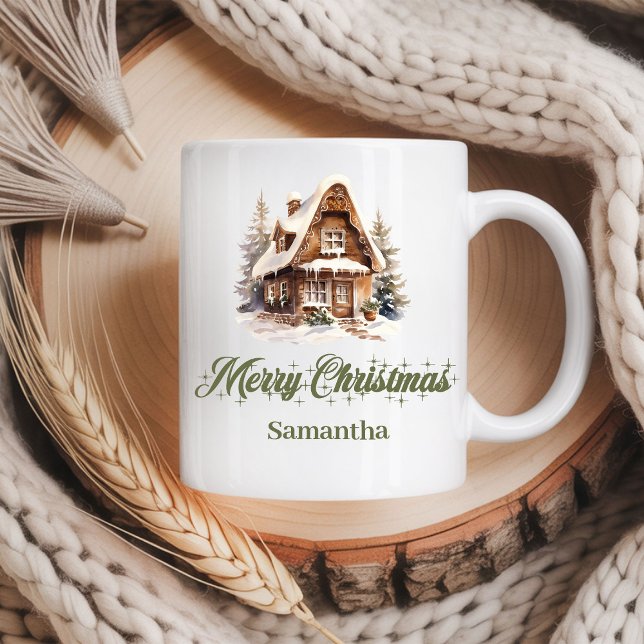 Earthy Pastel Christmas Mug Personalized Name Kaffemugg (Earthy Pastel Christmas Mug Personalized Name)