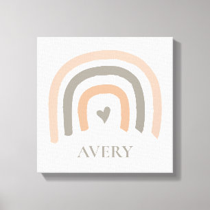 Earthy pastel Rainbow Baby Nursery art Canvastryck
