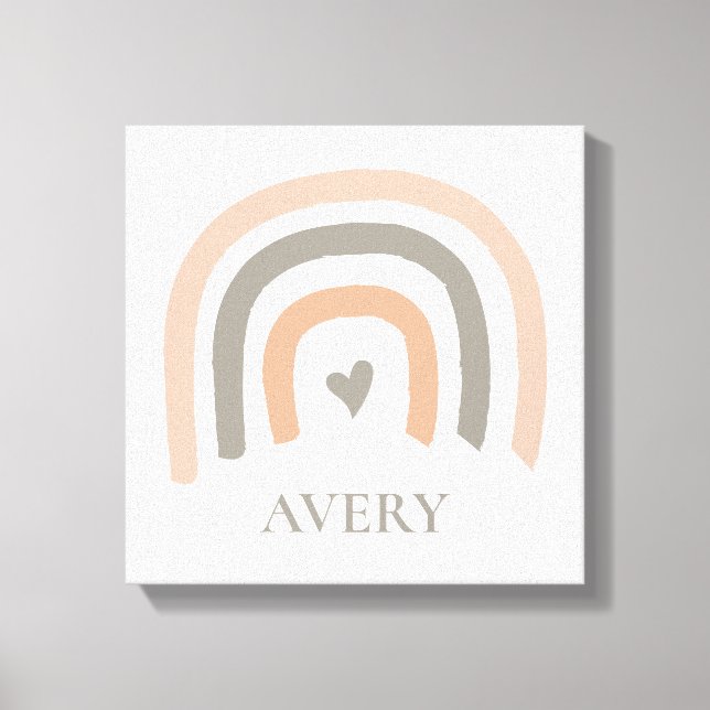 Earthy pastel Rainbow Baby Nursery art Canvastryck (Framsida)