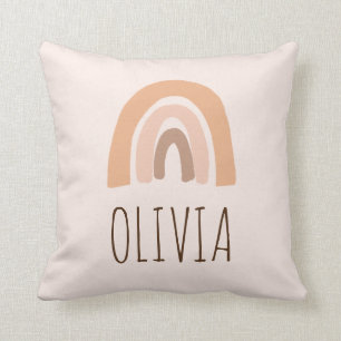 Earthy Pastel Rainbow Girl Birthday Gift Kudde