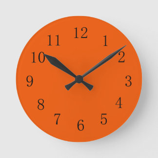Earthy Persimmon Red Orange Earth Tone Wall Clock Rund Klocka