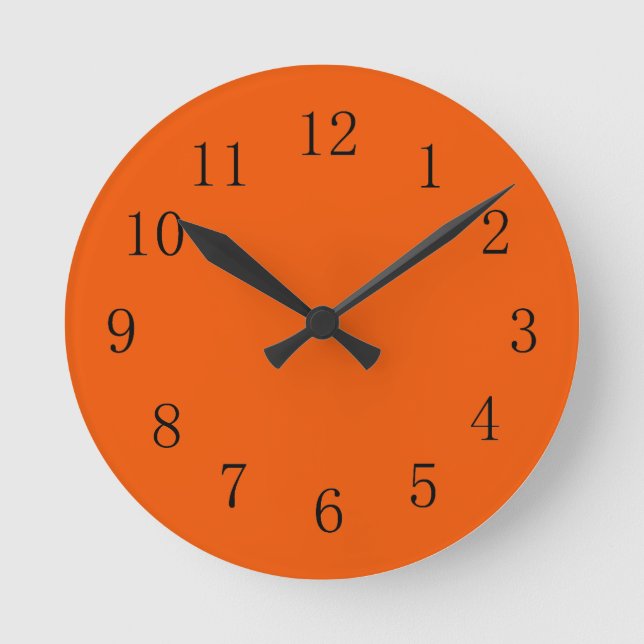 Earthy Persimmon Red Orange Earth Tone Wall Clock Rund Klocka (Framsida)