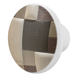 Earthy Plaid Ceramic Door Knob Knopp