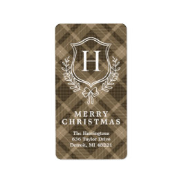 Earthy Play Monogram-Returadressen Jul Adressetikett