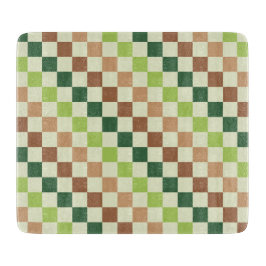 Earthy rainbow diagonal checkerboard pattern