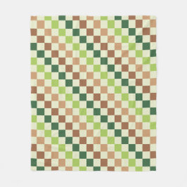 Earthy rainbow diagonal checkerboard pattern fleecefilt