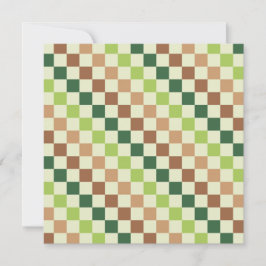 Earthy rainbow diagonal checkerboard pattern tack kort