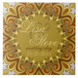 Earthy Retro Bohemian Bröllop KeepsakCeramic Kakelplatta