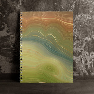 Earthy Retro Strata   Neutralt av tonagar för Vint Anteckningsbok