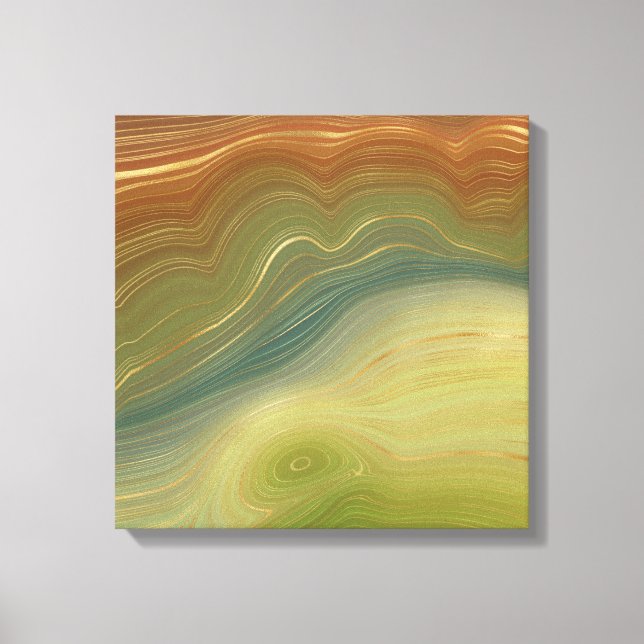 Earthy Retro Strata | Neutralt av tonagar för Vint Canvastryck (Framsida)