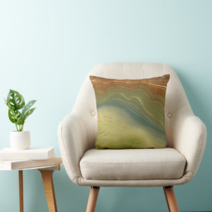Earthy Retro Strata Neutralt av tonagar för Vint Kudde