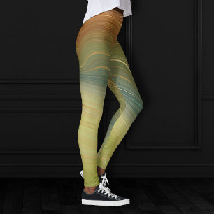 Earthy Retro Strata   Neutralt av tonagar för Vint Leggings