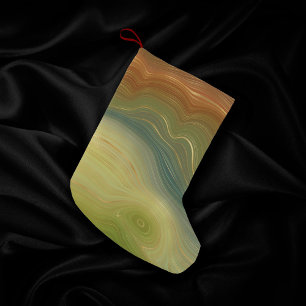 Earthy Retro Strata   Neutralt av tonagar för Vint Liten Julstrumpa